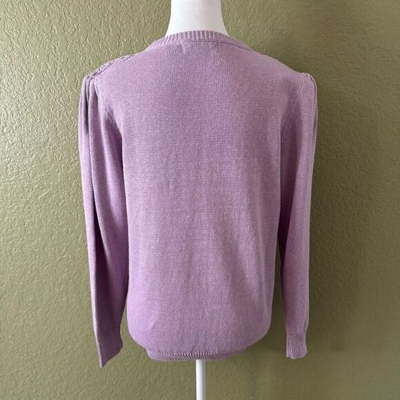 Dana Scott S Pearl Fringe Crochette Pullover Sweater Pastel Purple Coquette - Picture 5 of 6